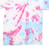 CALVIN KLEIN Mens White & Pink Tie Dye T-Shirt S Short Sleeve Crew Neck Casual