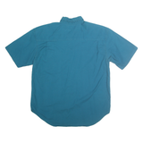 KEY ELEMENTS Mens Blue Cotton Shirt L Button-Down Short Sleeve Casual Summer