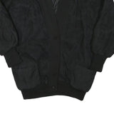 Womens Black Button Jacket L Polyester Blend Paisley Pattern Stylish Comfortable