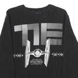 STAR WARS Mens Black Sweatshirt S Crew Neck Starfighter Graphic Cotton Pullover