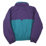 Womens Purple & Teal Zip Up Polyester Blend Outdoor Jacket XL Plain Retro