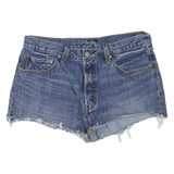 LEVI'S Womens Shorts Blue Denim Cut-Off M W34 Classic Casual Frayed Hem