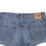 LEVI'S Womens Shorts Blue Denim Cut-Off M W34 Classic Casual Frayed Hem