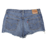 LEVI'S Womens Shorts Blue Denim Cut-Off M W34 Classic Casual Frayed Hem