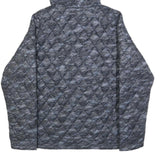 ASICS Mens Grey & Blue Quilted Hooded Jacket M Polyester Zip Casual Outdoor