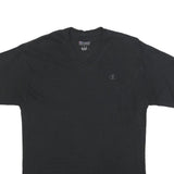 CHAMPION Mens Black V-Neck T-Shirt L Cotton Blend Casual Sportswear Logo