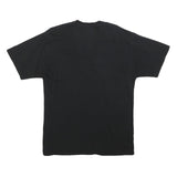 CHAMPION Mens Black V-Neck T-Shirt L Cotton Blend Casual Sportswear Logo