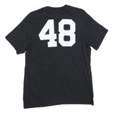 ADIDAS Mens Black & Red Prep Baseball Report Graphic T-Shirt L Short Sleeve Crew
