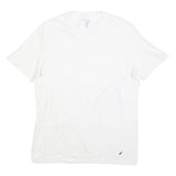 NAUTICA Mens White Cotton Blend Casual T-Shirt M Short Sleeve Crew Neck Plain