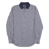 ARMANI EXCHANGE Mens Blue & White Check Shirt M Cotton Blend Casual Long Sleeve