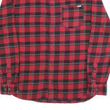 VANS Mens Red & Black Check Shirt L Long Sleeve Cotton Blend Button Collar