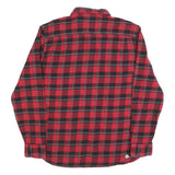 VANS Mens Red & Black Check Shirt L Long Sleeve Cotton Blend Button Collar