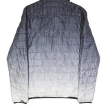 ELLESSE Mens Black & Grey Hooded Quilted Jacket S Polyester Zip Casual