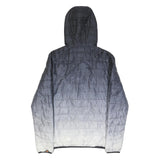 ELLESSE Mens Black & Grey Hooded Quilted Jacket S Polyester Zip Casual