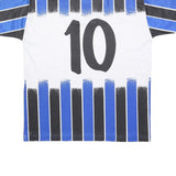 MARKA SPORT Mens Blue & Black & White Signed Graphic T-Shirt L Short Sleeve