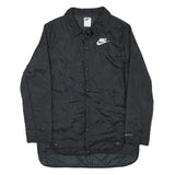 NIKE Boys Black L Performance Jacket Polyester Blend Button Closure Quilted