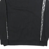 FILA Womens Black Sweatshirt Crew Neck UK 16 Cotton Blend Logo Tape Stripe