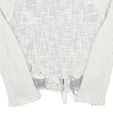 Womens White Textured Button Jacket UK 6 Polyester Blend Knit Classic Outerwear