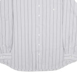 Mens White & Black Striped Casual Shirt 2XL Cotton Blend Classic Comfort