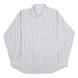 Mens White & Black Striped Casual Shirt 2XL Cotton Blend Classic Comfort