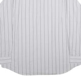 Mens White & Black Striped Casual Shirt 2XL Cotton Blend Classic Comfort