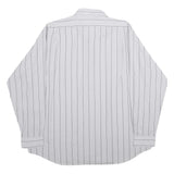 Mens White & Black Striped Casual Shirt 2XL Cotton Blend Classic Comfort