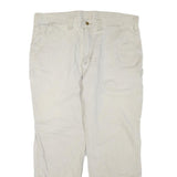 CARHARTT Mens Cotton Blend Cream Regular Fit Straight Leg Trousers W40 L30