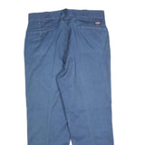 DICKIES Mens Cotton Blend Blue Regular Straight Trousers W38 L30 Workwear
