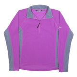 BERGHAUS Womens Purple & Grey Outdoor Patterned Jumper Quarter Zip Pullover UK