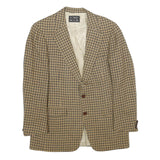 DONALD BROOKS Mens Beige & Brown Wool Check Button Jacket M Woven Classic