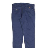 MASSIMO DUTTI Womens Cotton Blend Navy Regular Leg Trousers W34 L34 Casual