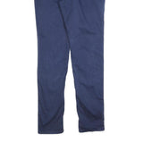 MASSIMO DUTTI Womens Cotton Blend Navy Regular Leg Trousers W34 L34 Casual