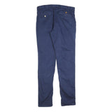 MASSIMO DUTTI Womens Cotton Blend Navy Regular Leg Trousers W34 L34 Casual