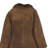 DUBLANC Mens Brown Suede Button Jacket L Shearling Classic