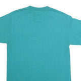 HANES Mens Blue T-Shirt M Short Sleeve Crew Neck Plain Cotton Blend Comfortable