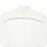REEBOK Womens White Zip Up Jacket L Polyester Blend Plain Casual Activewear