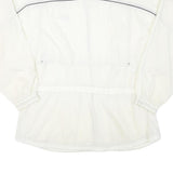 REEBOK Womens White Zip Up Jacket L Polyester Blend Plain Casual Activewear