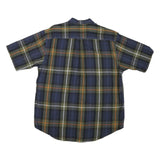 NAUTICA Mens Blue Green & Orange Check Shirt L Casual Button Down Cotton Blend