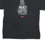 LEVI'S Boys Black Star Wars Darth Vader Graphic T-Shirt L Short Sleeve Crew Neck