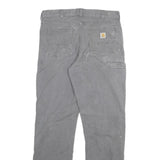 CARHARTT Mens Relaxed Fit Grey Cotton Blend Denim W36 L36 Workwear Utility Jeans