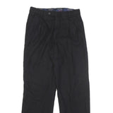 PAUL & SHARK Mens Wool Blend Black Regular Fit Straight Leg Trousers W27 L30