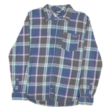 VANS Mens Blue Grey Plaid Shirt M Cotton Blend Long Sleeve Button Closure