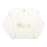AUTHENTIC PIGMENT Womens Cream XL Crew Neck Cotton Blend Pullover Sweatshirt