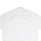 E&K Mens White Floral Polyester Shirt 2XL Short Sleeve Casual Button Shirt