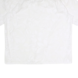 E&K Mens White Floral Polyester Shirt 2XL Short Sleeve Casual Button Shirt