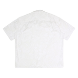 E&K Mens White Floral Polyester Shirt 2XL Short Sleeve Casual Button Shirt