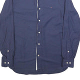 TOMMY HILFIGER Mens Navy Blue Casual Shirt S Cotton Blend Regular Fit