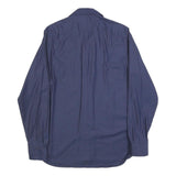 TOMMY HILFIGER Mens Navy Blue Casual Shirt S Cotton Blend Regular Fit