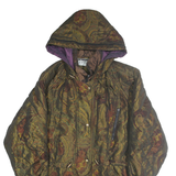 APPROPOS Womens Brown & Green Paisley Outdoor Jacket S Polyester Blend Zip