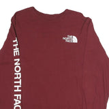 THE NORTH FACE Mens Maroon Long Sleeve Crew Neck T-Shirt M Logo Sleeve Print